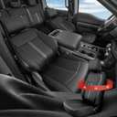 CreekT Full Set Leather Seat Covers for Ford F150 2015-2025, Waterproof Truck Pickup Seat Covers Fit for Ford F-150 Accessories, for Ford F-150 2015-2025 Super Crew/Crew Cab(XL,XLT) (Black)