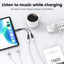 Orisell USB C Splitter, 2-in-1 USB C Headphone Adapter Audio Dongle Cable with PD 60W Charging Port Compatible with Pixel 2 3 4,Galaxy S23 S22 S21 S20, iPhone 16/15 More (2 Pack)