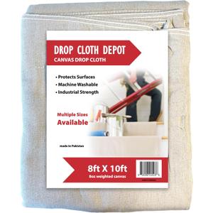Drop Cloth Depot 8 oz Canvas Safety Drop Cloth - Industrial Strength - 8' x 10'