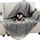 Bedsure Waterproof Dog Blankets for Large Dogs - Large Cat Blanket Washable for Couch Protection, Sherpa Fleece Puppy Blanket, Soft Plush Reversible Throw Furniture Protector, 40"X50", Grey