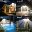 daphino 2500LM Solar Lights Outdoor with Motion Sensor,3 Head 270 Wide Angle Street Area Lights, IP65 Waterproof Security Lighting with 3 Modes(Non-Remote,2 Pcs)