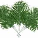 14Pcs Artificial Palm Leaves, 20.4" Outdoor Faux Palm Fronds Fake Tropical Palm Leaves For Palm Sunday Flower Arrangement Wedding Birthday Party Home Spring Summer Decor