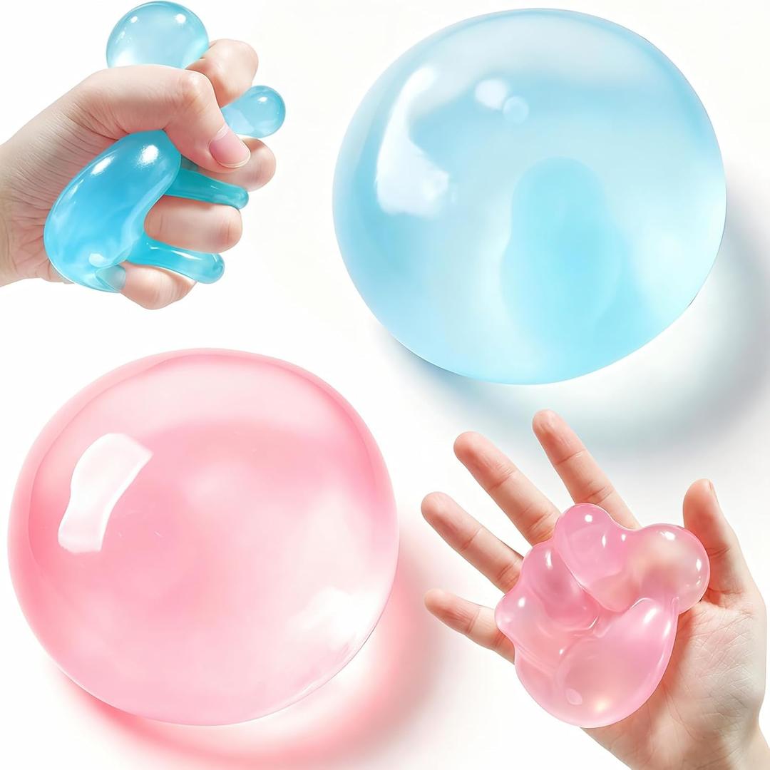 2 pcs Coconut Oil Squishy, Coconut Oil Slow Rising Squeeze Stress Ball Soft Novelty Toy Clear Jelly Bubblegum Texture Coconut Oil Squishies Toys for Relaxation and Stress Relief