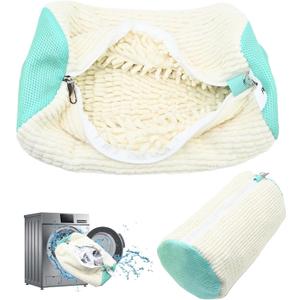 Shoe Washing Machine Bag:Shoe Washing Bag for Dryer & Washer, 2pcs Reusable Laundry Shoe Bag for Sneaker Tennis Shoes Unstain Cleaner Kit XXL (White)