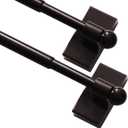 Turquoize 2 Pack Magnetic Curtain Rods for Metal Doors 1/2" MultiUse Versatile Adjustable Appliance Magnetic Rod Extends from 16 inch to 28 inch Magnetic Cafe Curtain Rod, Cocoa, 2 Pack