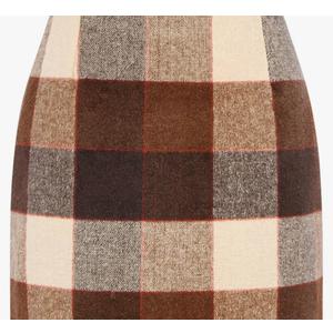 IDEALSANXUN Womens High Waist Plaid Skirt Bodycon Pencil Wool Mini Skirts Medium, Dark Brown 