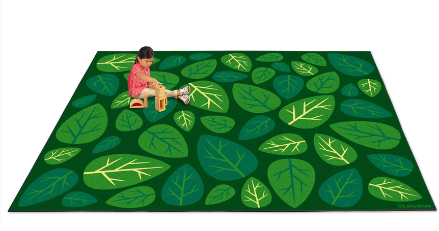 Natural Accents Leaves Classroom Carpet, 12x7ft