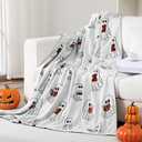 Christmas Halloween Ghost Reading Book Blanket 50 x 60 Inches Soft Knit Throw with Ghosts Reading Book Pattern Halloween Christmas Decoration Gift for Living Room Couch Sofa Bed