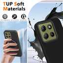 Compatible for Motorola Moto G 5G/Play 4G 2025 Phone Case, Metal Ring Holder Kickstand/Stand Silicone Protective Cover Case for Motorola Moto G 5G/Play 4G 2025 - Black