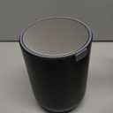 EKO Fandy 0.58 Gal/2.2L Mini Trash Can with Lid, Swing-Top Desktop Trash Can for Bathroom, Countertop, Vanity, Desk or Office, Small Garbage Bin (Black)