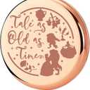 KEYCHIN Princess Beauty Pocket Mirror Princess Rose Gifts Tale As Old As Time Compact Makeup Mirror Fairytale Movie Merch (Tale As Old-RG)