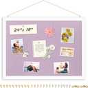 DOLLAR BOSS 24"x18" Bulletin Board with Linen Cork Board, Purple