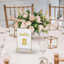 Acrylic Table Numbers Wedding 4x6 Vertical 4 Pack, Acrylic Table Card Holder Gold, Clear Menu Holder for Table Top, Restaurant Retail, Paper Holder, Photo Frame (4x6 - Vertical)