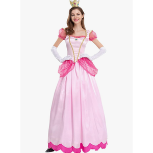 Bliwandefmark Princess Peach Costume Adult Halloween Cosplay For Women With Accessories Medium