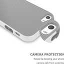 Case for iPhone SE (1st gen - 2016), Case for iPhone 5S with 2 Pack Tempered Glass Screen Protector, Contrasting Colors Ultra Slim One-Piece Anti-Slip Rugged Soft TPU Bumper Shockproof Case - Gray