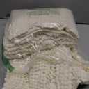 Non Slip Thick Shaggy Chenille Bathroom Rug Mat Set Extra Soft and Absorbent Striped Floor Rugs, 2 Piece, Machine-Washable (Cream)