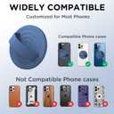 Magnetic Phone Ring Grip Holder, Silicone Finger Loop Grip, Compatible with MasSafe, Back of Phone for iPhone Pro Max/Plus/16/15/15/14/13/12 Series, Azure Blue
