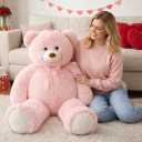 HollyHOME Giant Teddy Bear 4Ft Big Teddy Bear Stuffed Animal Birthday Valentines Day Plush for Kids and Girlfriend 48 inch Pink