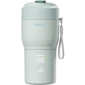 Papablic Portable Bottle Warmer Pro  115W Fastest Heating, Built-in Sterilizer, Baby Milk Warmer On The Go for Travel and Home, 5 Temp Settings and Keep Warm for Breastmilk & Formula, Mint Green