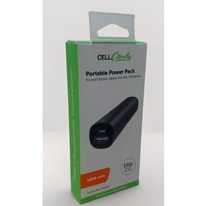 Cell Candy Portable Power Pack Smartphone 1800 mAh USB & Micro-USB Black 8h