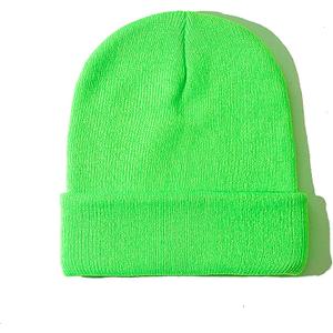 Ruqizhi Beanie Hats for Men Women Slouchy Beanie Hats Winter Knit Cuffed Beanie Soft Hat (1pack-neon Green)