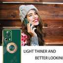 Compatible with Xiaomi 13 Lite Case Ring Holder Magnet Green, for Xiaomi 13 Lite Phone Case Silicone Shockproof Plate Luxury Slim Cover (Dark Green)