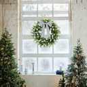 24" Boxwood Wreath for Front Door, Spring Wreaths for Wall Window Porch Home Farmhouse St Patricks Day Indoor Outdoor Decoration,Suitable DIY Wreath for All Season