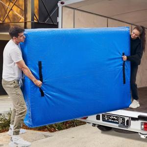 BETU Mattress Bags for Moving, Mattress Protector Waterproof Mattress Cover King Size Storage Bags with 8 Heavy-Duty Handles and Zipper for Bed Extra Thick Large Reusable (82"x79"x15" Blue)