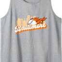 Baltimore Baseball Minimal City Skyline Retro Baseball Lover Tank Top