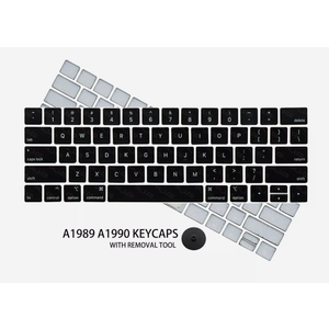 MMOBIEL US Keyboard Key Caps Full Set Replacement Compatible with MacBook Pro Retina 13" 15" A1989 A1990 A1932 (Black)