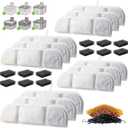 12 Pack Cat Water Fountain Filter Replacement, Fits Wireless Cat Fountain Filter, Multi-Layer Filtration Pet Fountain Filter Replacement, 12 Filters + 12 Pre-Filter Sponges