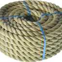 3/4 inch x 50 feet Twisted ProManila - UnManila Rop, 3 Strand Synthetic Polypropylene Rope Cordage for Weather-Resistant Decor, Crafts, Sporting, and Landscaping