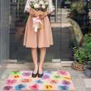 Dunzy Valentine's Day Conversation Heart Bathroom Rug 36x24 Inch Valentine's Day Love Candy Heart Welcome Door Mat Casual, Low Pile, Kitchen Decor Indoor Outdoor Party Decoration