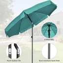 AMMSUN Patio Umbrella, 6.5 ft Outdoor Table Umbrella with Tilt Steel Pole, UPF50+ Protection, Great for Outdoor Garden Backyard, Turquoise Green