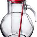 Bormioli Rocco Kufra Jug with Ice Container, Red Lid, 72 3/4 Ounce (67.8 Ounces)