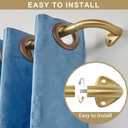 2 Pack Curtain Rod for Windows 84-144 Inch, Wrap Around Curtain Rods, Blackout Curtain Rod or Window, 3/4 Inch Diameter Room Darkening Curtain Rod, Adjustable Single Telescoping Drapery Rod Brass