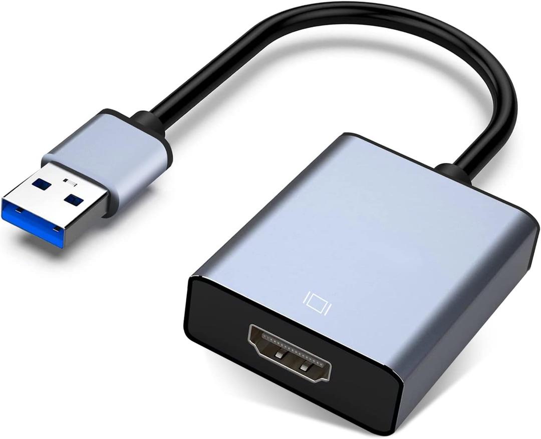 USB to HDMI Adapter, USB 3.0/2.0 to HDMI for Multiple Monitors 1080P Compatible with Windows XP/7/8/10/11 and Mac os, Grey