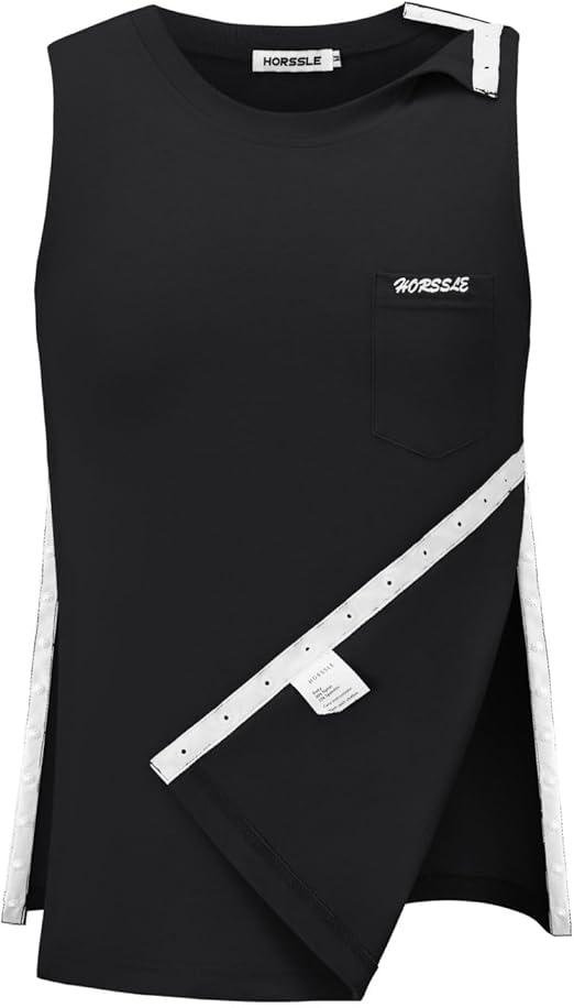 Unisex Shoulder Surgery Shirts, Comfy After Surgery Clothes, Rotator Cuff Recovery Snap-Access Tank Tops (Black) XXL