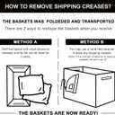 OIAHOMY Woven Storage Basket for Shelves, Rectangle Cotton Rope Baskets for Organizing, 16 x 12 x 10 in, Storage Bins for Dog Toys,Towel,Books,Gift,Black and Brown