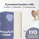 Betterway Bamboo Natural Brown Paper Towels - 8 Rolls, 2 Ply, 110 sheets - Plastic Free, PFAS Free, Disposable Kitchen Paper Towels - Select Size, Tree Free, Compostable, Strong & Absorbent