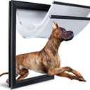 XL Dog Door for Exterior Doors, Heavy Duty Aluminum Doggy Door, Insulated Dual Flap for Extreme Weather, Lockable Doggie Door for Large & Extra Large Dogs up to 220 lbs