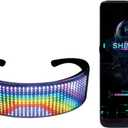AINSKO LED Customizable Bluetooth Glasses, APP Control LED Display Smart Glasses for Festivals, Raves, Birthday Costumes (size-18)