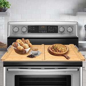 Folding Noodle Board Stove Cover with Electric Stove Gas Burners, 29.5"L x 22"W