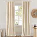 Room Darkening Curtains Thermal Insulated Blackout Drapes Solid Window Treatment Set Grommet Top Light Blocking Blackout Curtain for Living Room Bedroom (W52 x L120 Inch, Beige Cream)