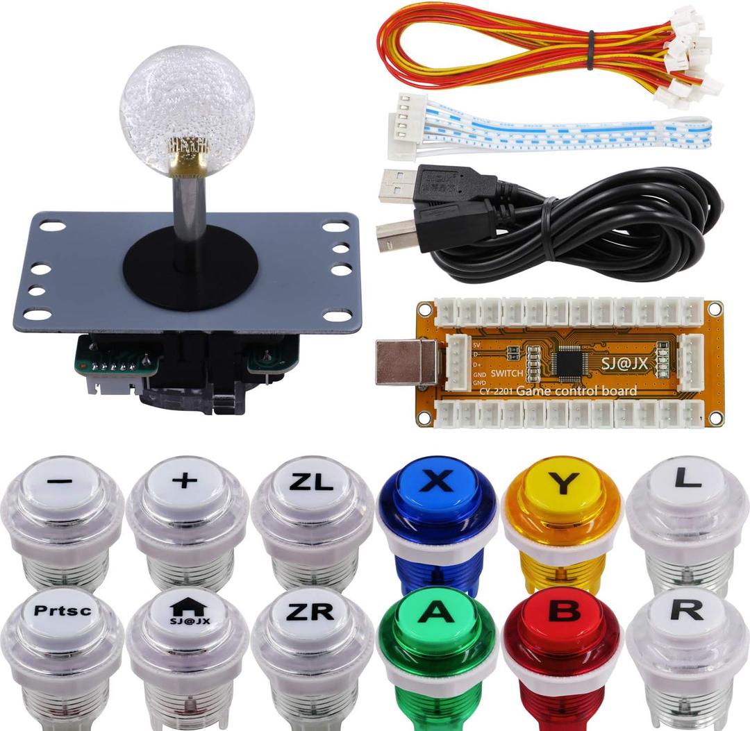 SJ@JX Arcade Game Controller USB Encoder Gamepad Cherry MX Microswitch Button 8way Joystick for Nintendo Switch PC PS3 Retropie Raspberry Pi MAME