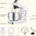 Kitchen in the box Stand Mixer,3.2Qt Mini Electric Food Mixer,6 Speeds Portable Lightweight Kitchen Mixer for Daily Use with Egg Whisk,Dough Hook,Flat Beater (White)