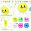 Soulchen 24 Pcs Easter Party Game Rabbit Bunny Table Tennis Balls Yellow Chicken Chickie Plastic Funny Table Tennis Stress Props 40 mm for Spring Playing Party Favors Gift Bag Filler(Easter Rabbit)