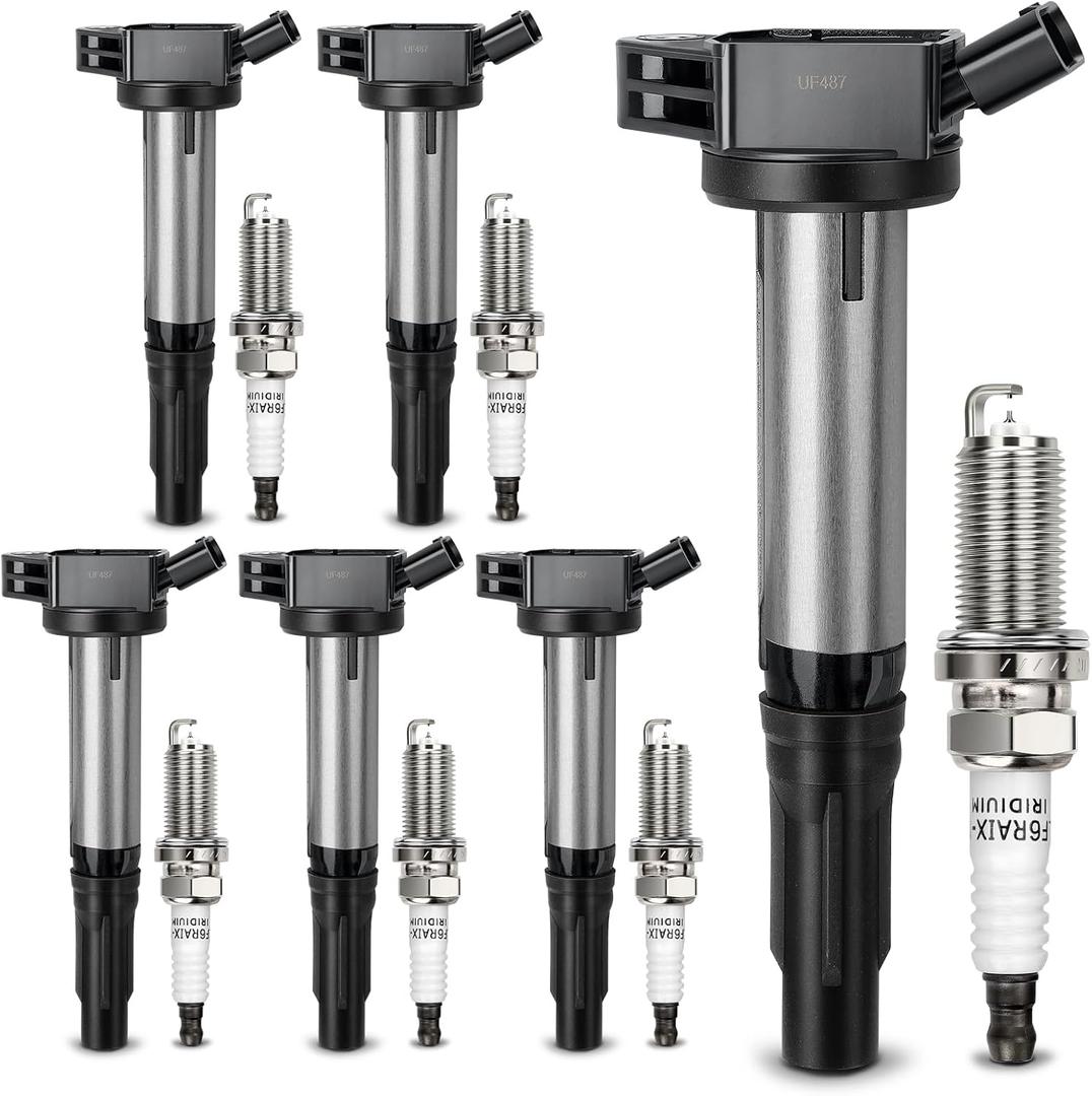 UF487 Ignition Coil & 6619 Double Iridium Spark Plug For TOYOTA Camry Avalon Highlander RAV4 Sienna Venza/Lexus IS350 ES300h NX300h ES350 RX350 RX450h/Scion tC Replaces#C1601 90919-02255 90919-A2002