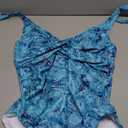 SUUKSESS Women Sexy Tummy Control One Piece Swimsuits Halter Push Up Bathing Suits (Large, #1 Blue Paisley)