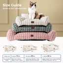 Cute Dog Beds for Small/Medium Dogs/Cats, Washable Dog Sofa Faux Rabbit Fur Pet Bed, Supportive Dog Couch with Removable Zipper Cover for Indoor Cats/Dog, 30 x 20 x10inch, Off White